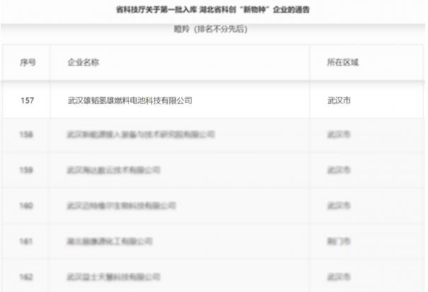 武漢雄韜氫雄進(jìn)入湖北省科技創(chuàng)新“新物種”企業(yè)名單，被評為“瞪羚企業(yè)”.jpg